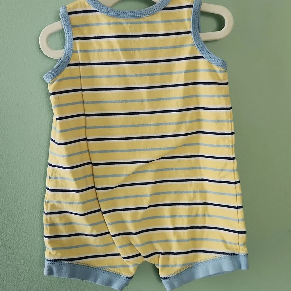 Carter's Yellow and Blue Striped Baby Romper